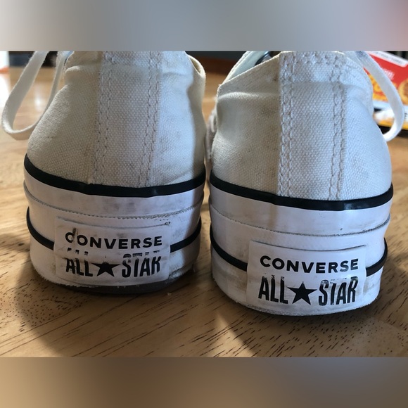White Converse Platform Chuck Taylor Sneakers - Size 6.5 - Picture 5 of 10